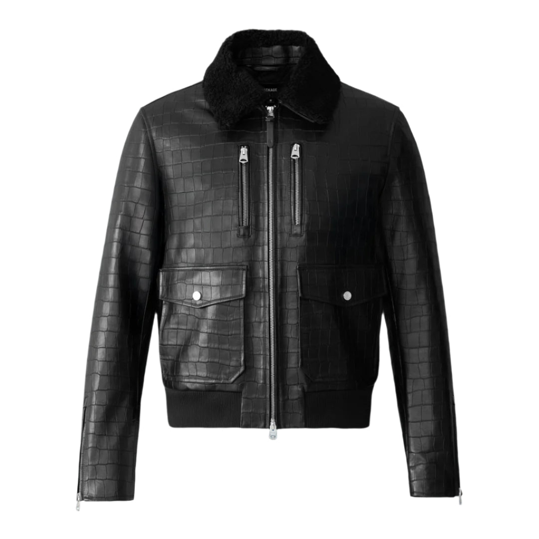 CHANCE-NV Croc-Embossed Leather Jacket for Men | Mackage® UK