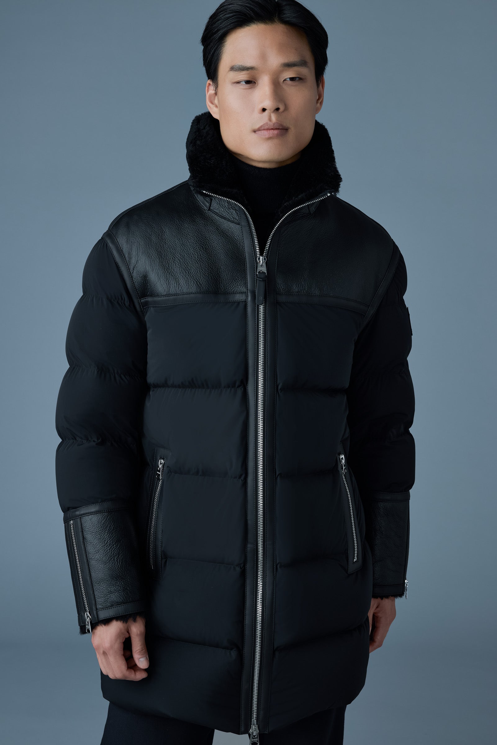 NICHOLAS Down Mixed-Media Parka with Shearling Collar for Men