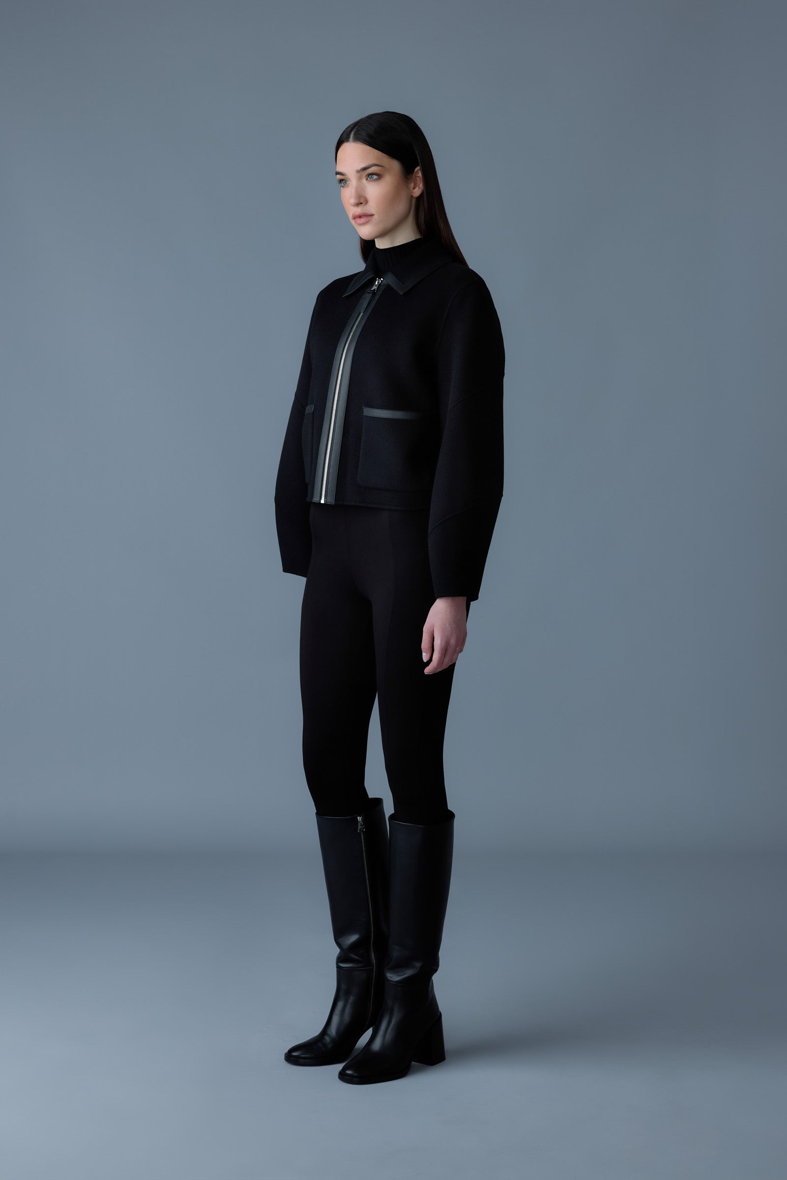 SOLANA double-face wool balloon sleeved short jacket for Women