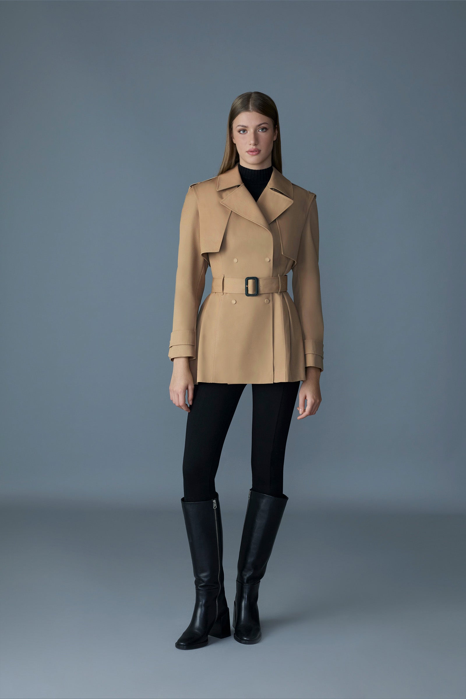 ADVA Mid-Length buckled belt trench | Mackage® UK