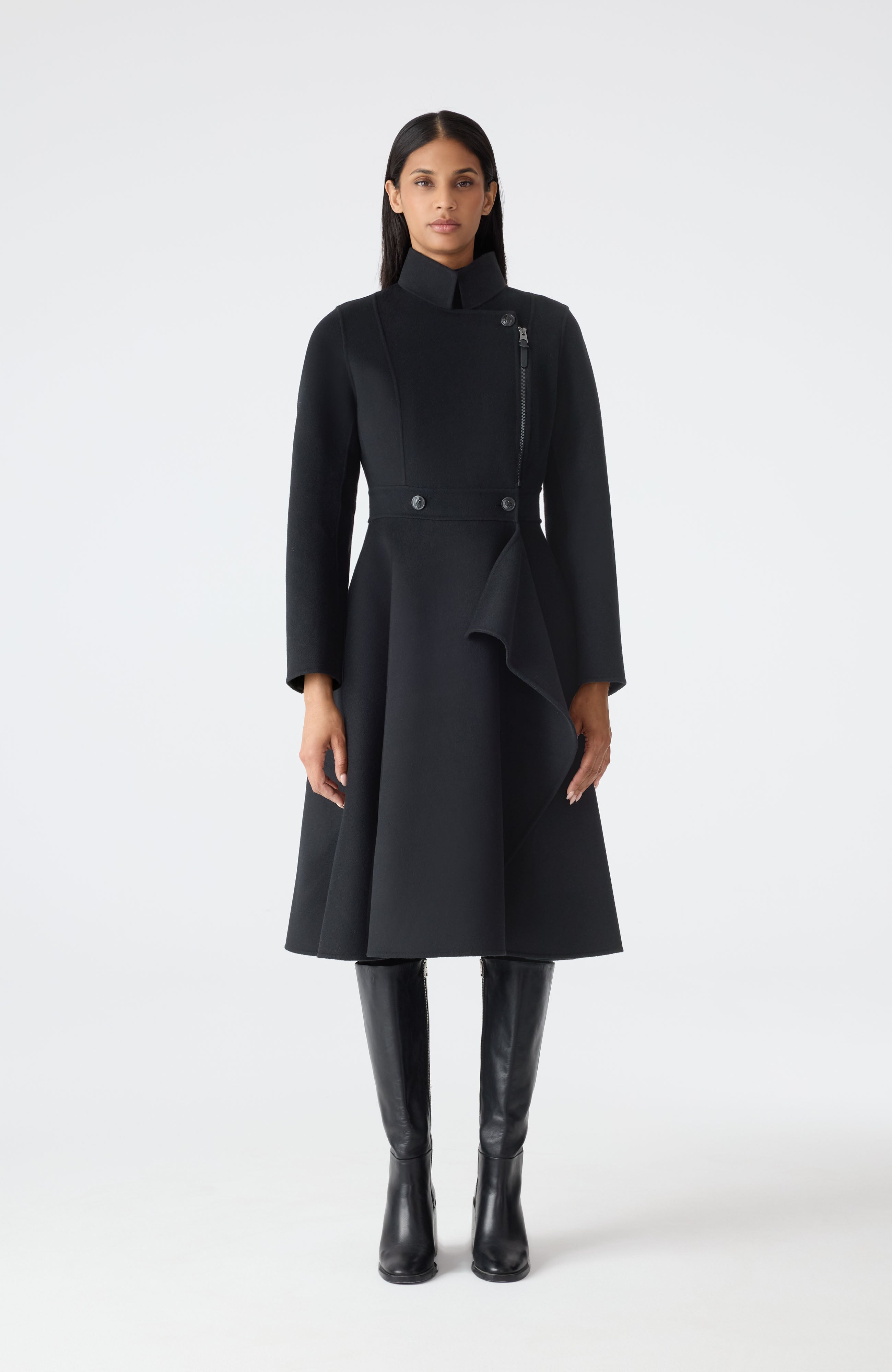 ANNIA Asymmetrical Wool Coat for Women | Mackage® UK
