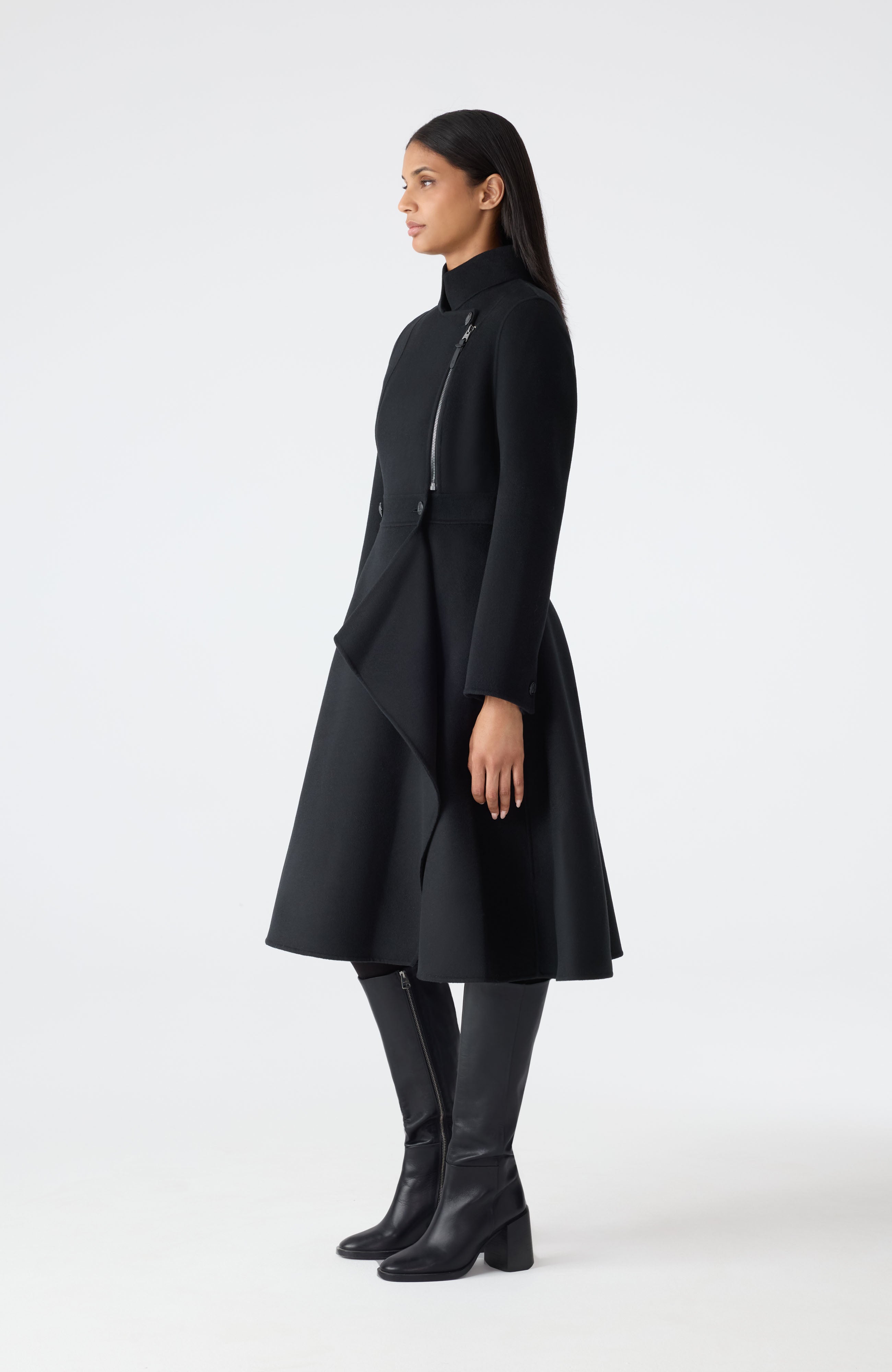 ANNIA Asymmetrical Wool Coat for Women | Mackage® UK