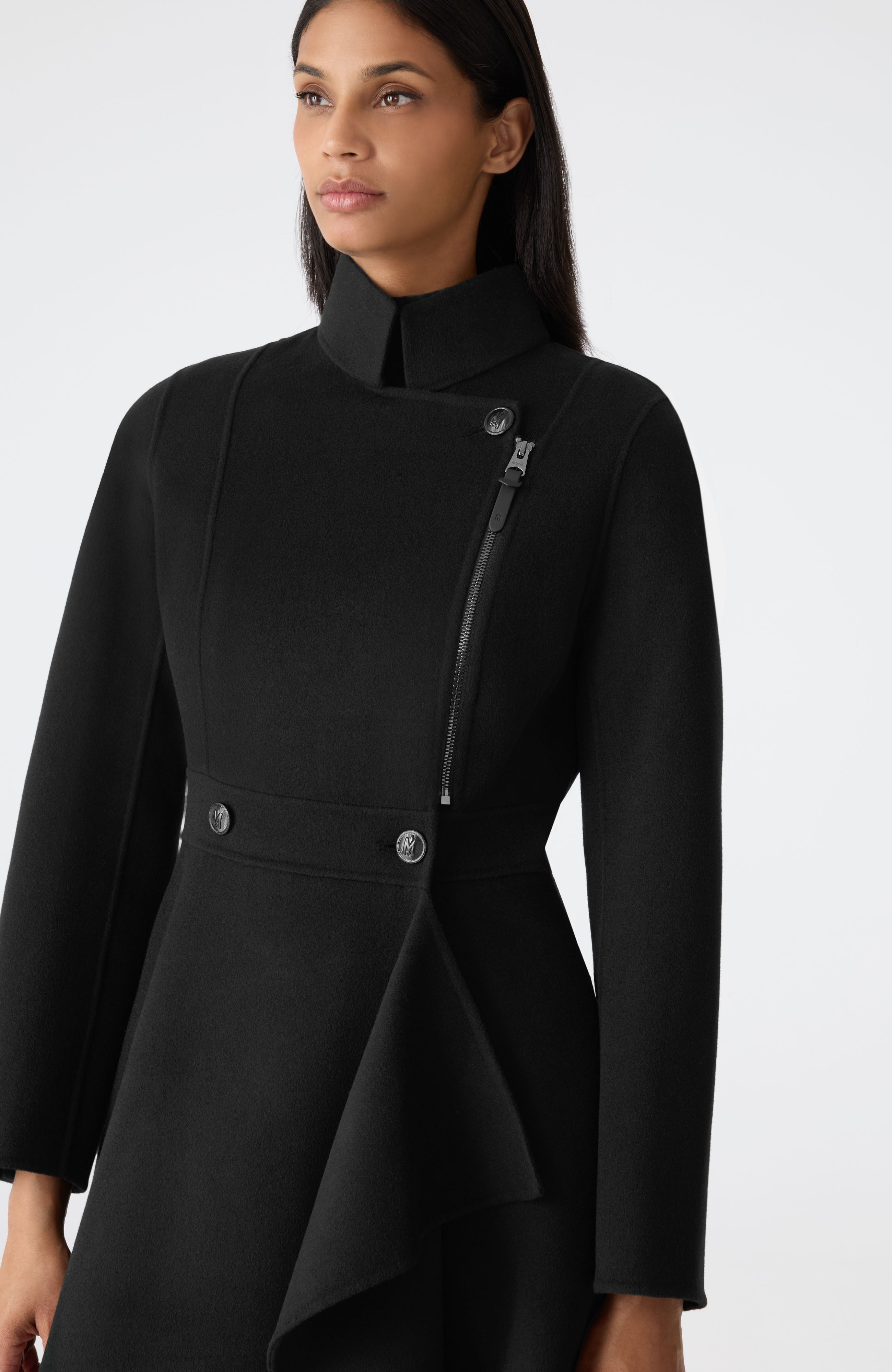 ANNIA Asymmetrical Wool Coat for Women | Mackage® UK