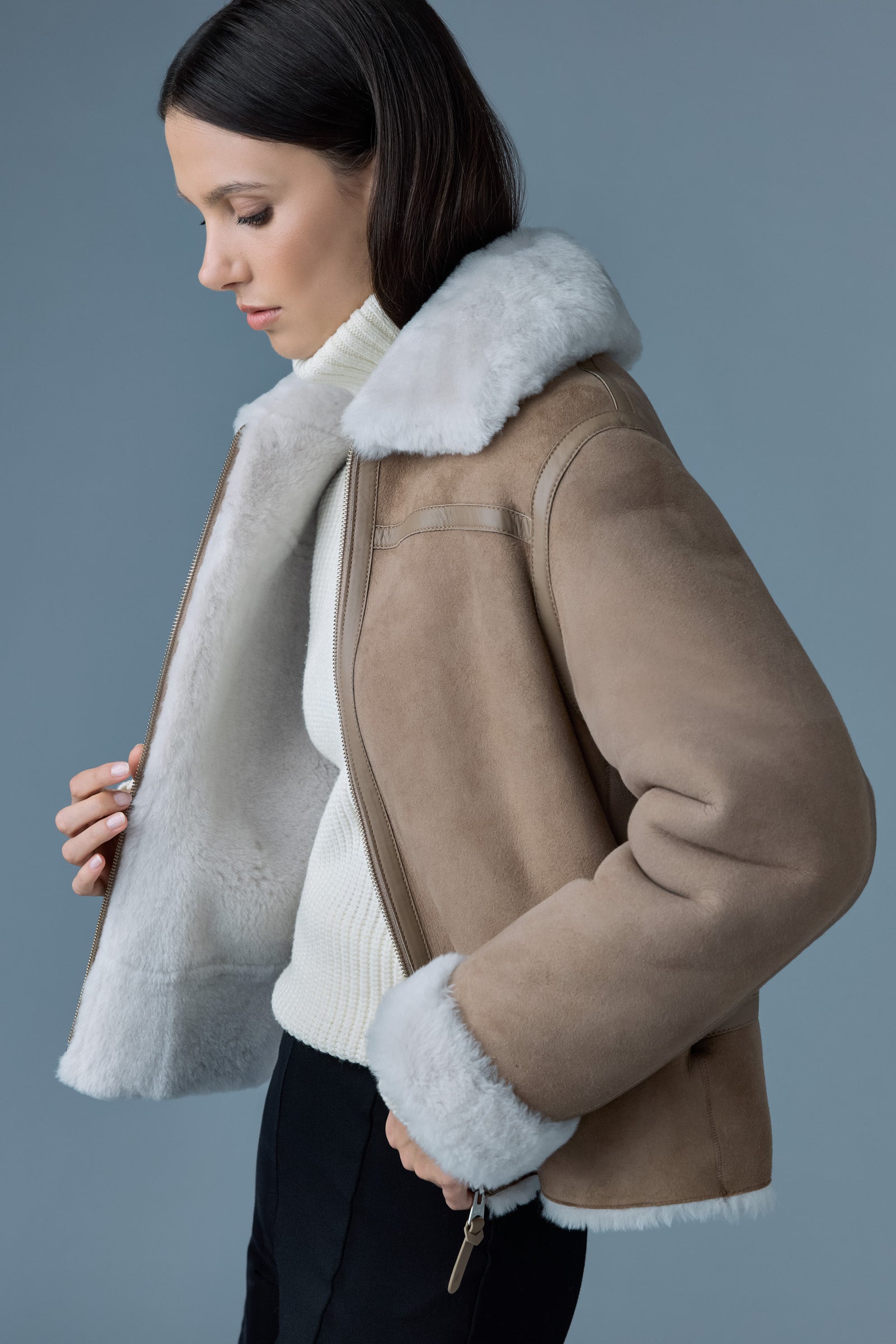 Betty BETTY 2-in-1 reversible leather shearling jacket | Mackage® UK