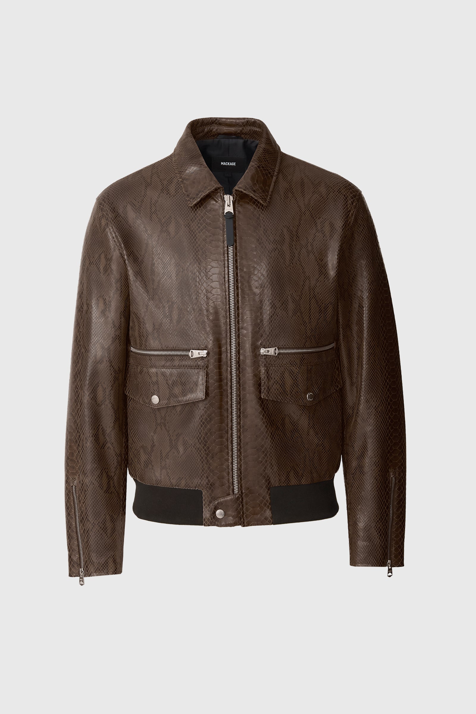 JAKARI-SNK Snake Pattern Leather Jacket for Men | Mackage® UK