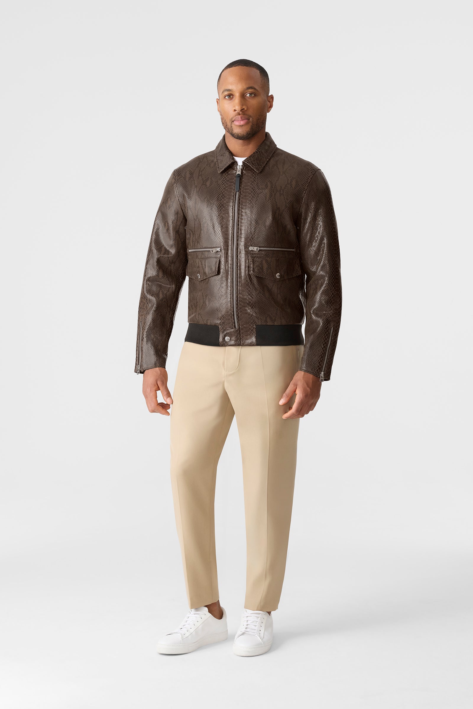JAKARI-SNK Snake Pattern Leather Jacket for Men | Mackage® UK