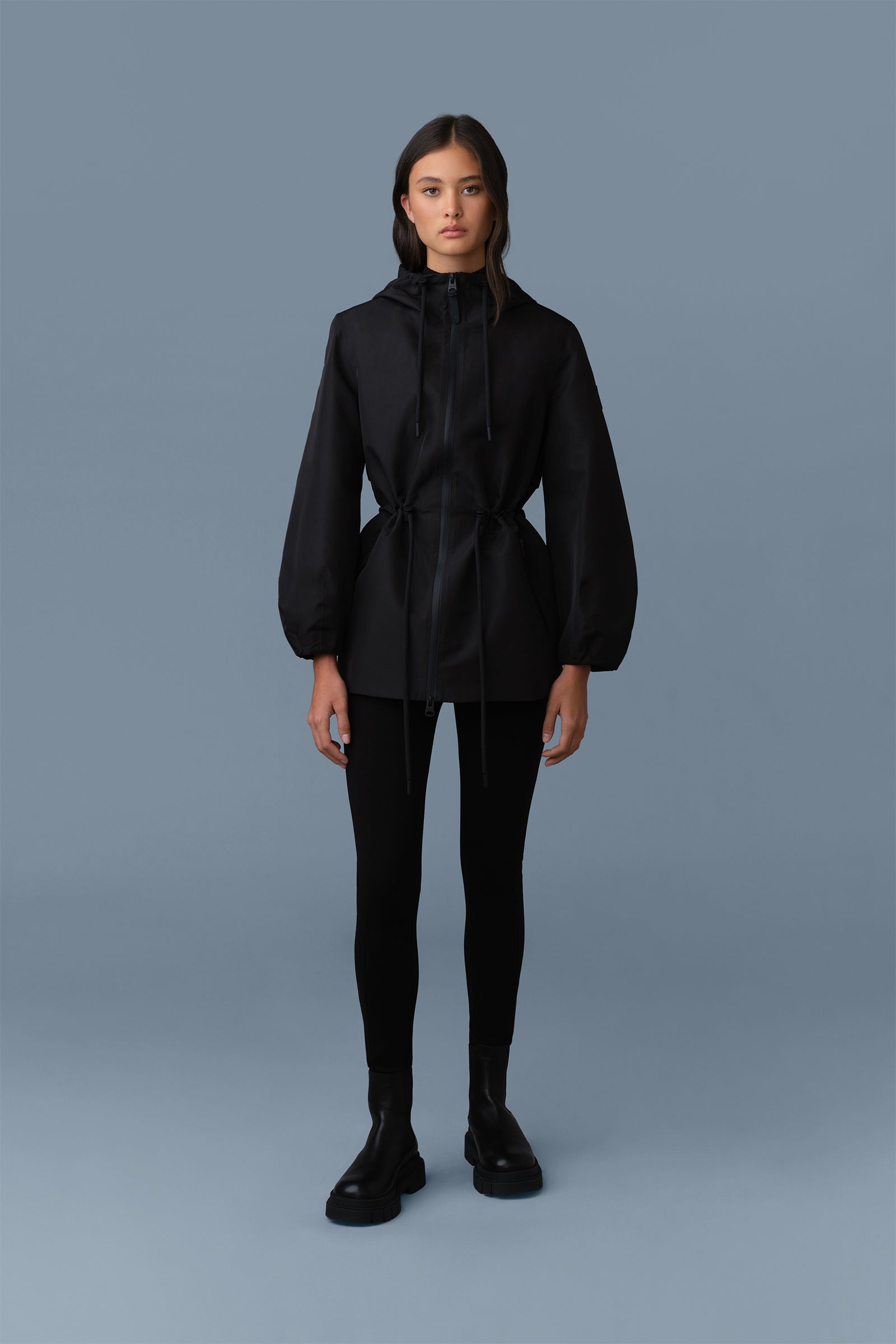 KALEA-ZZ Technical rain jacket with drawcord waist for Women