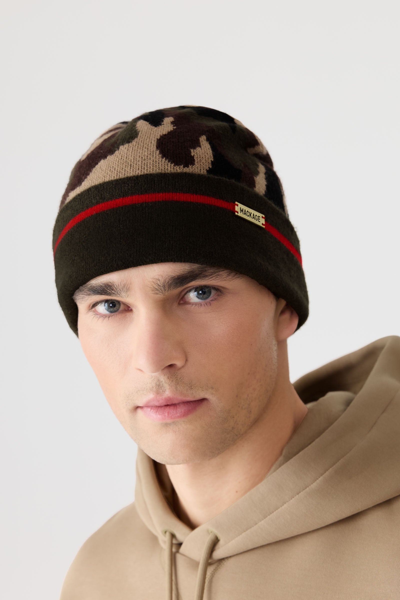 KIKO-CAMO Unisex Jacquard Camo Knit Beanie | Mackage® UK