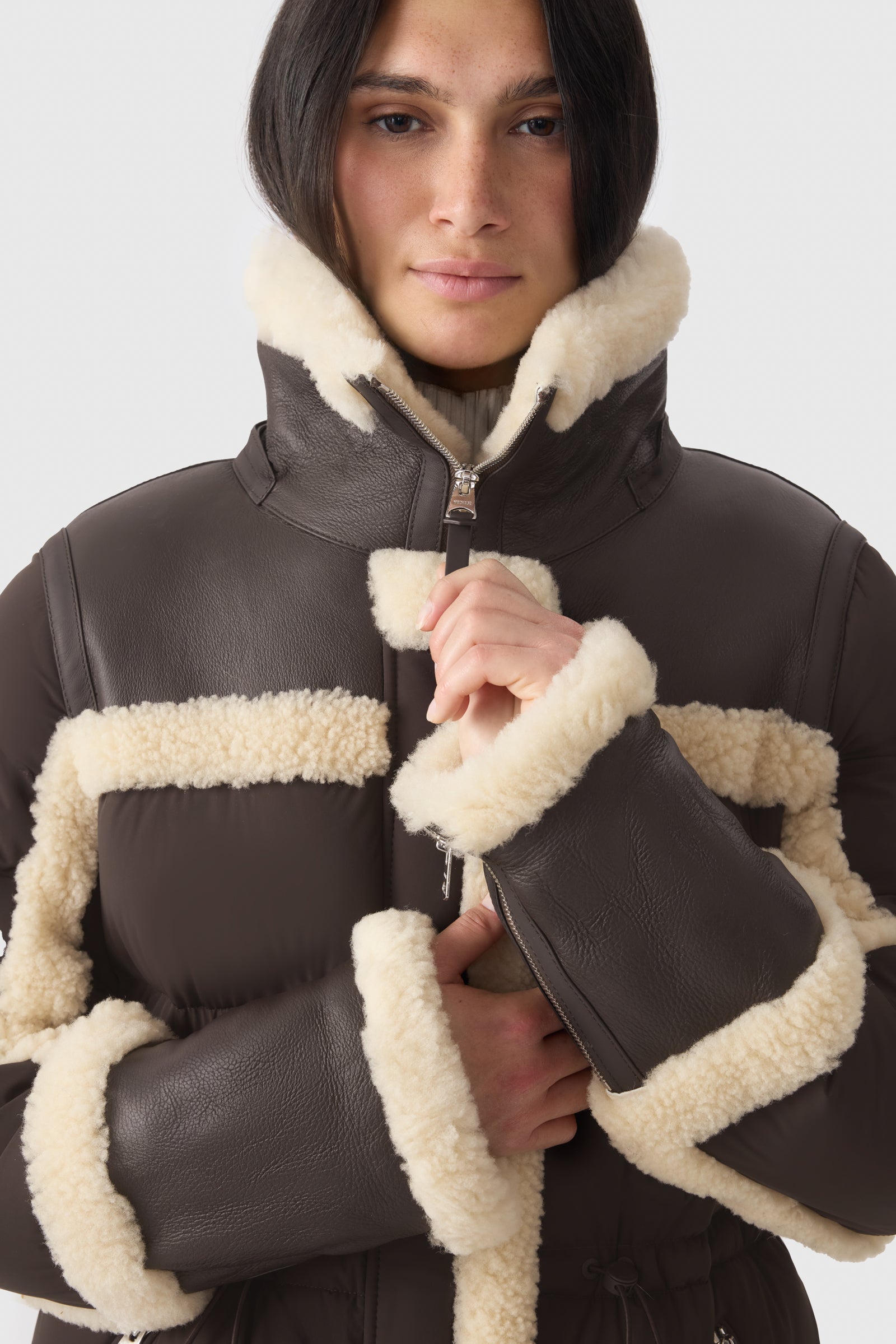 LILIBETH mixed-media shearling Down parka for Women | Mackage® UK