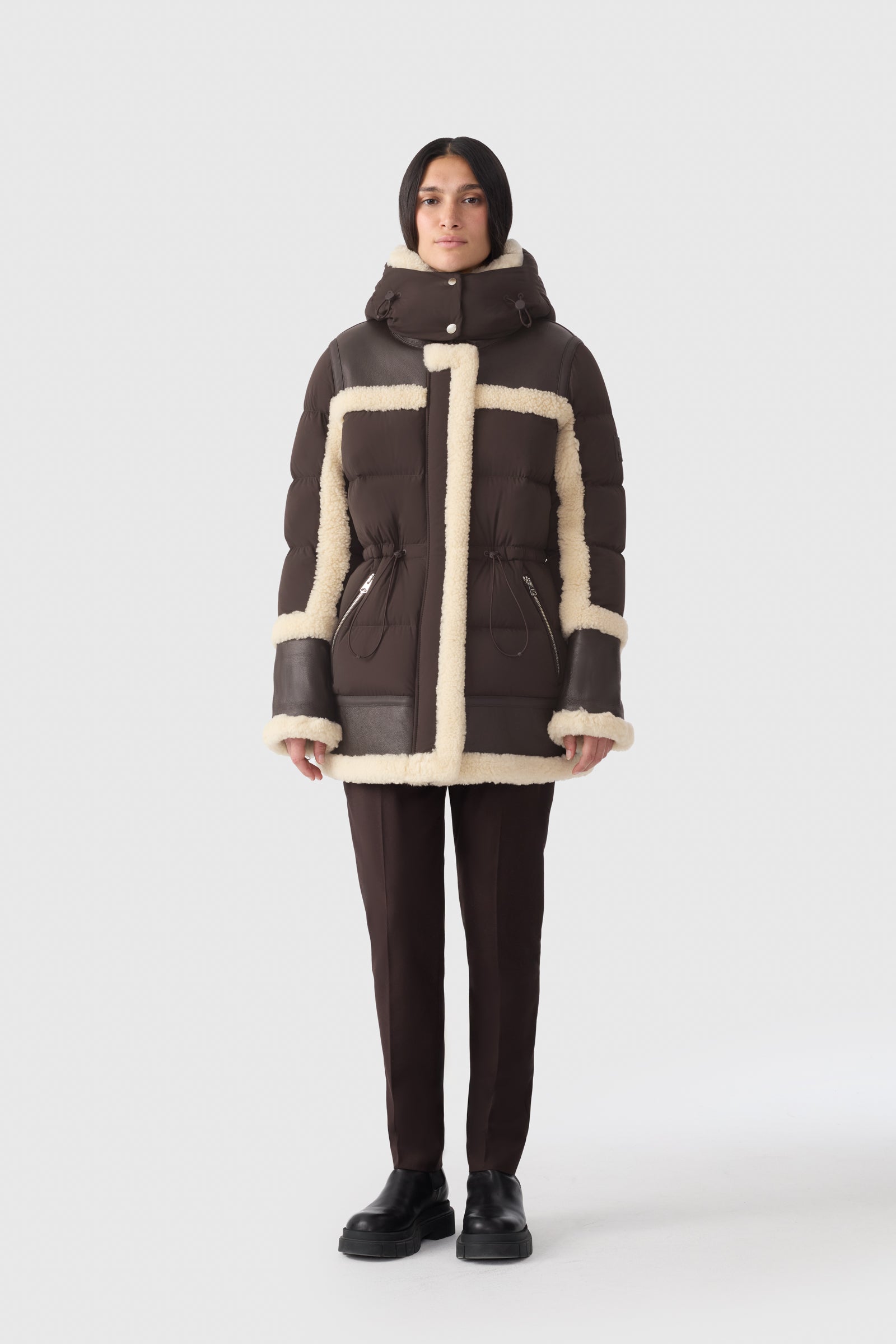 LILIBETH mixed-media shearling Down parka for Women | Mackage® UK