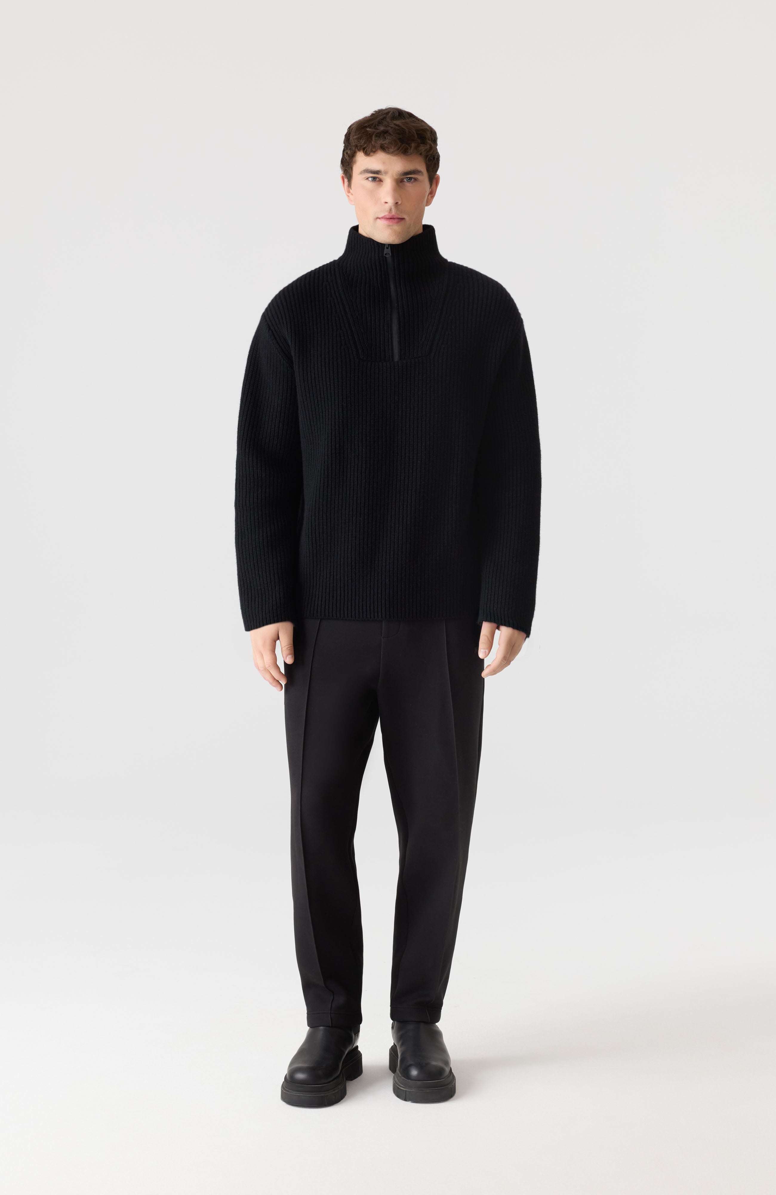 MARIO Fisherman Rib Quarter-Zip Pullover for Men | Mackage® UK