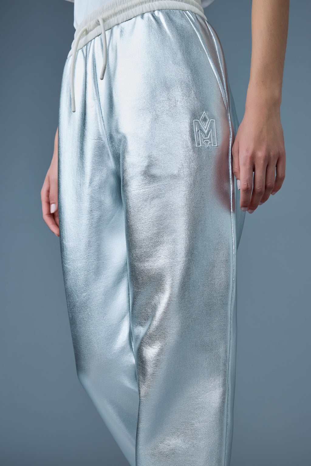 Silver sweatpants on sale