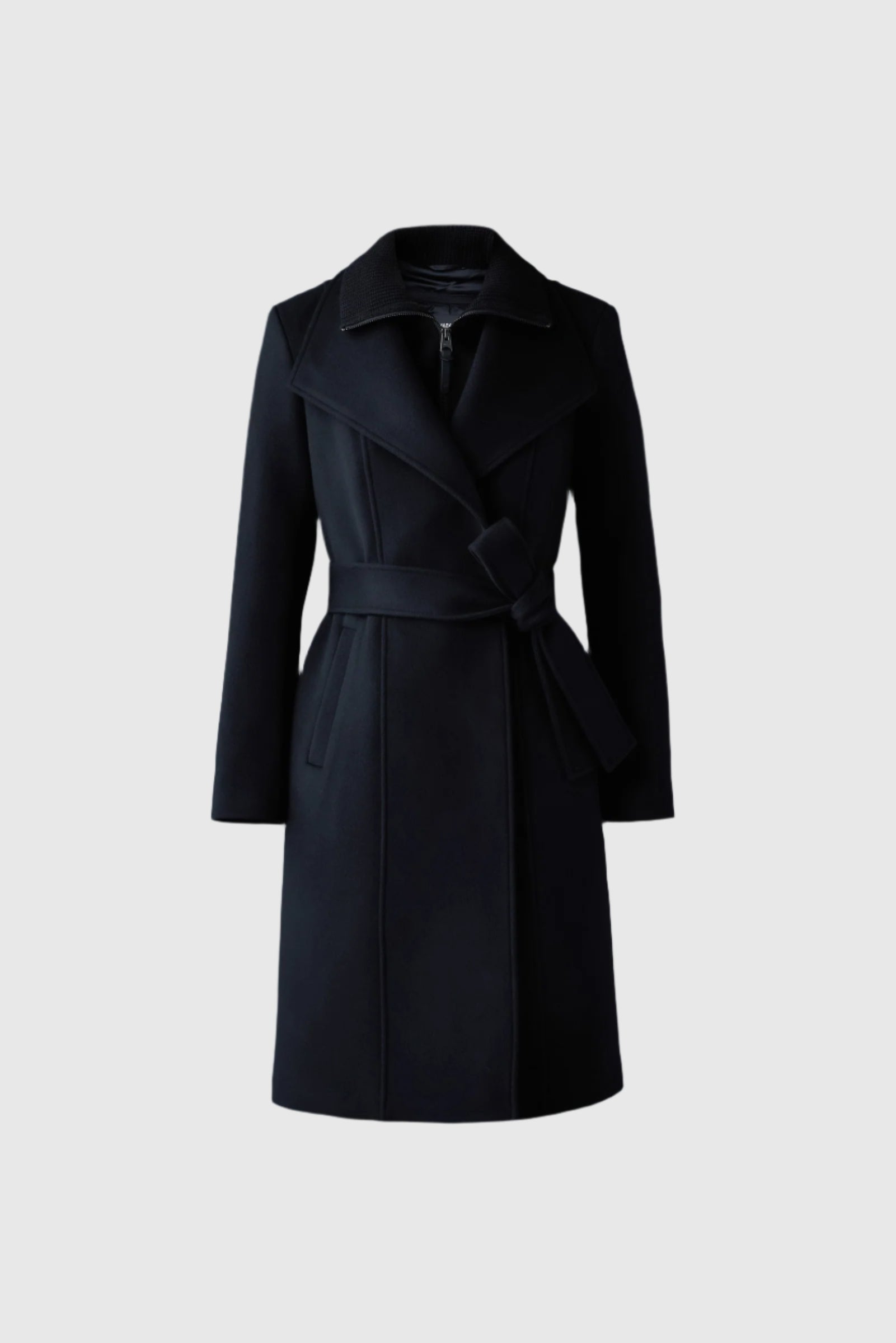 Norita, 2-in-1 double face wool coat with sash for ladies