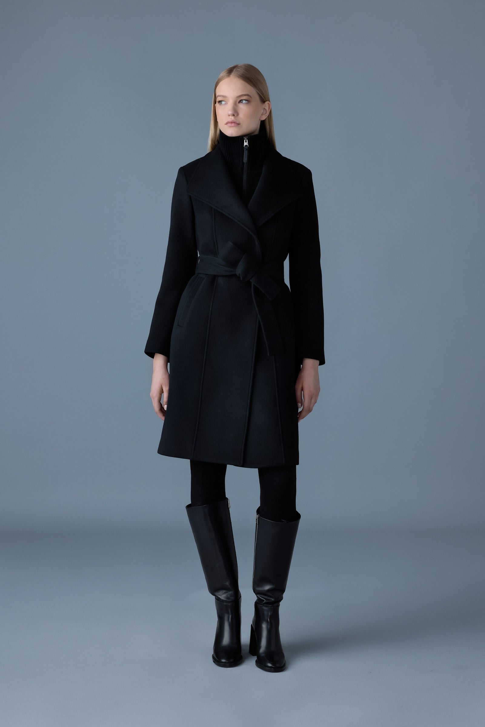 NORITA 2-in-1 double face wool coat with sash for Women | Mackage® UK