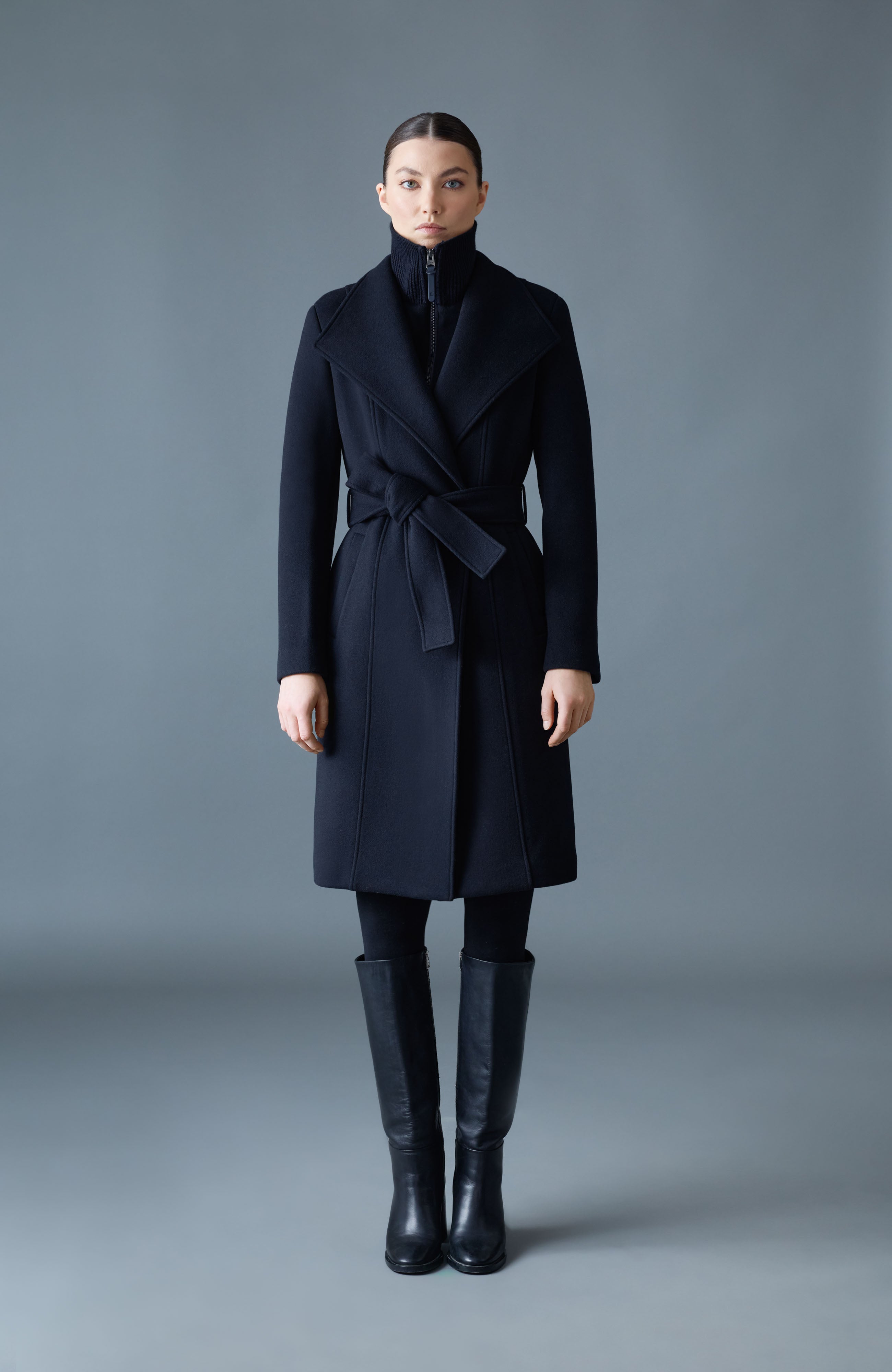 NORITA 2-in-1 double face wool coat with sash for Women | Mackage® UK