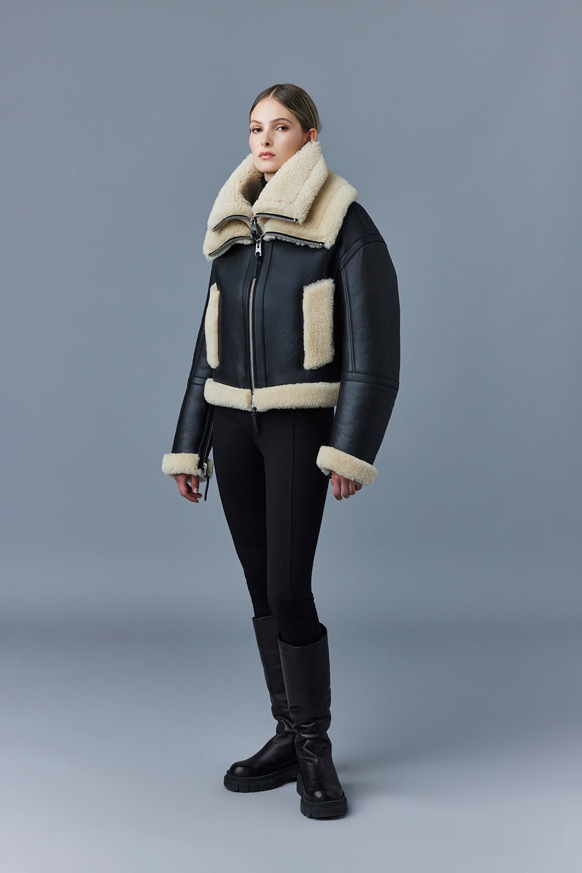 PENELOPA Sheepskin jacket with double collar for Women | Mackage® UK