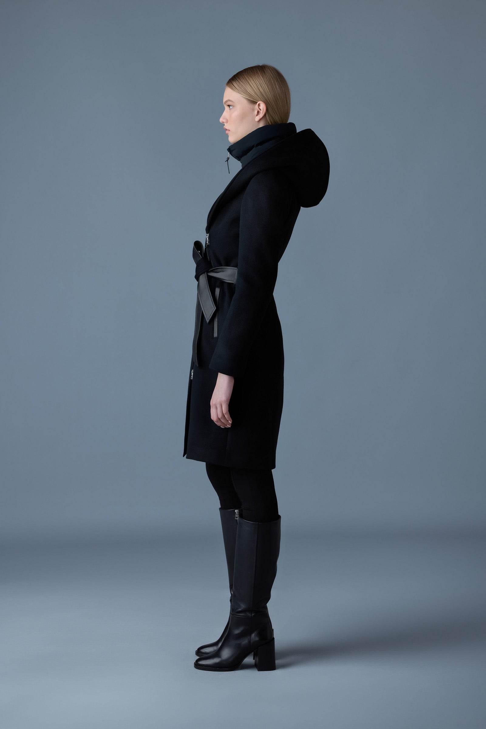 SHIA-SLB 2-in-1 double-face wool coat - removable bib for Women