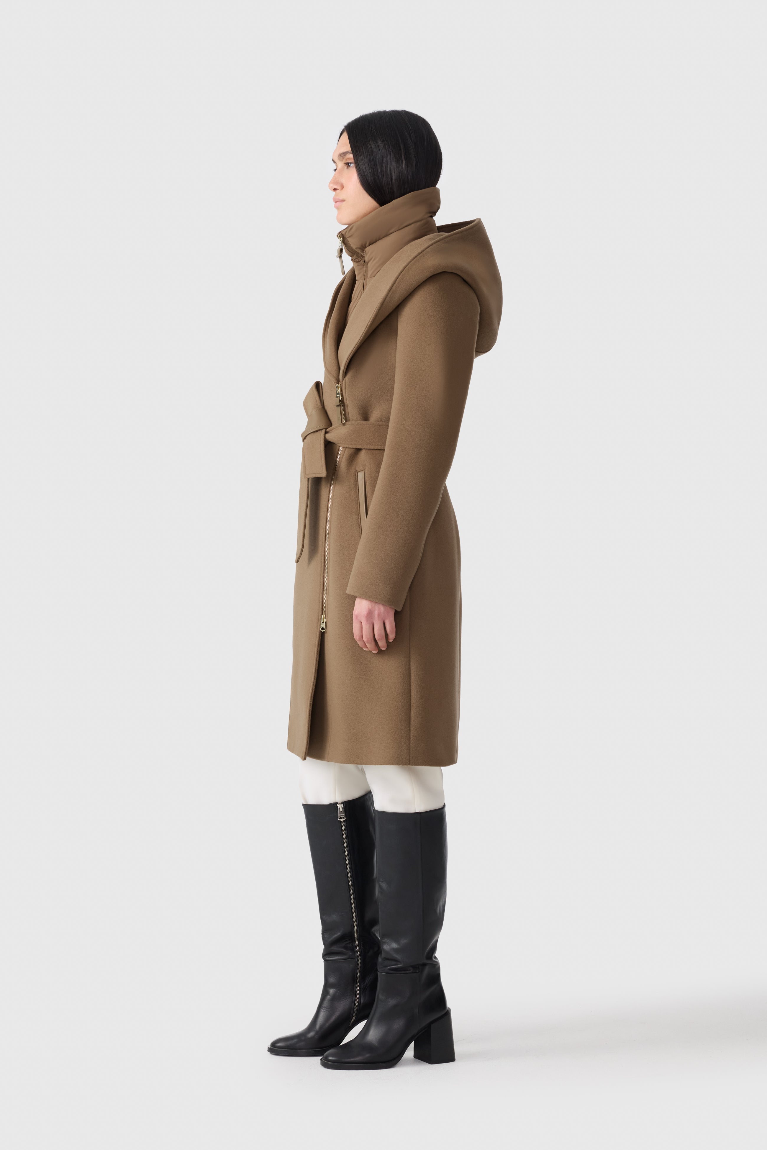 ⭐︎You⭐︎Mackage マッカージュ ブラックShia-Slb coat Shia-SLB, 2-in-1 double-face wool coat with removable bib