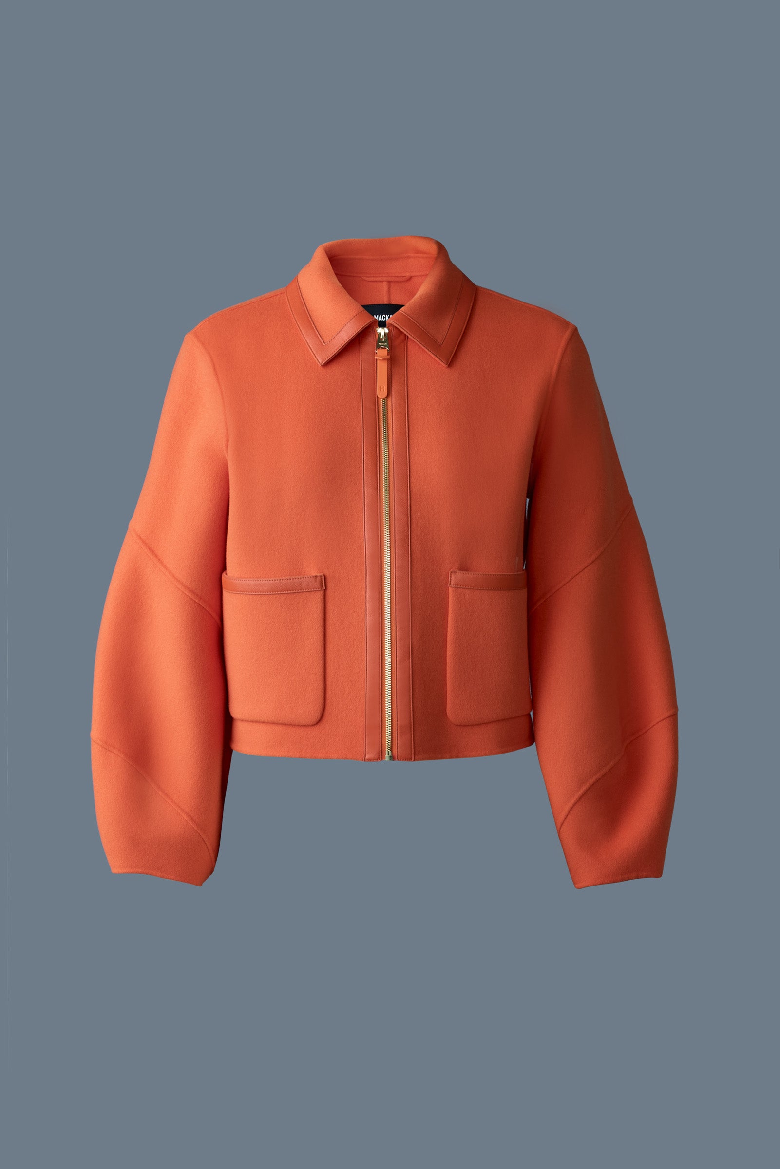 Solana, double-face wool balloon sleeved short jacket