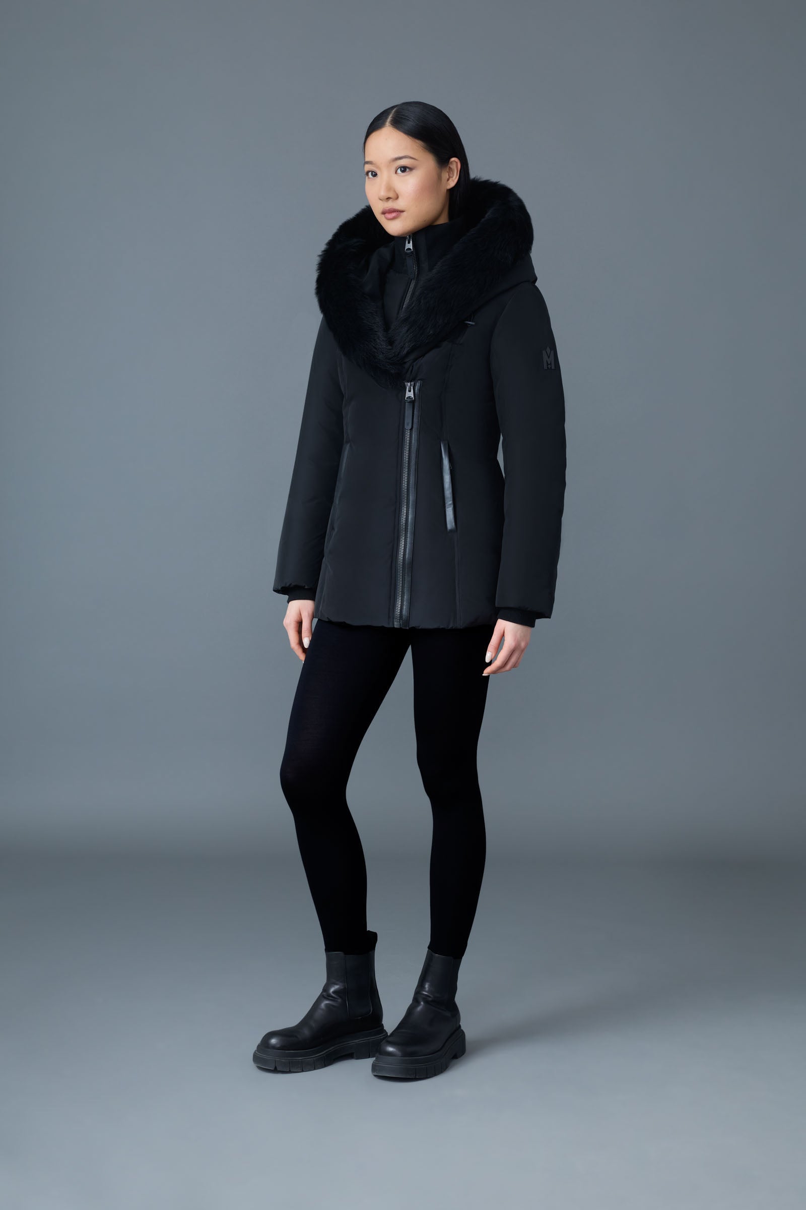 ADALI-SH Down coat with Leather for Women | Mackage® UK