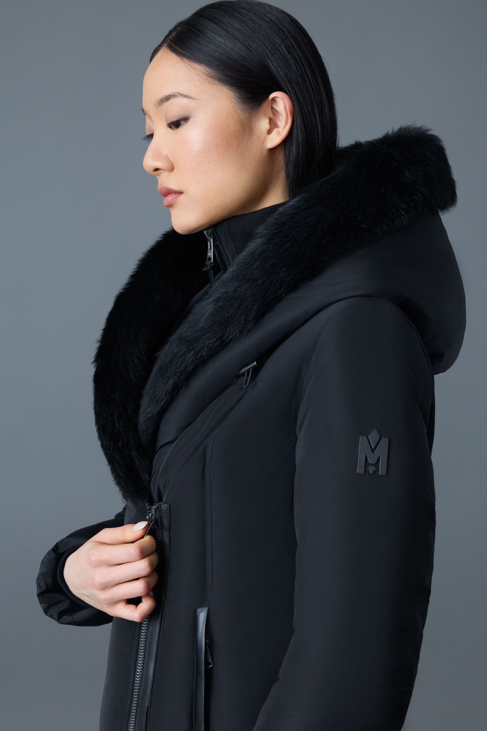 ADALI-SH Down coat with Leather for Women | Mackage® UK