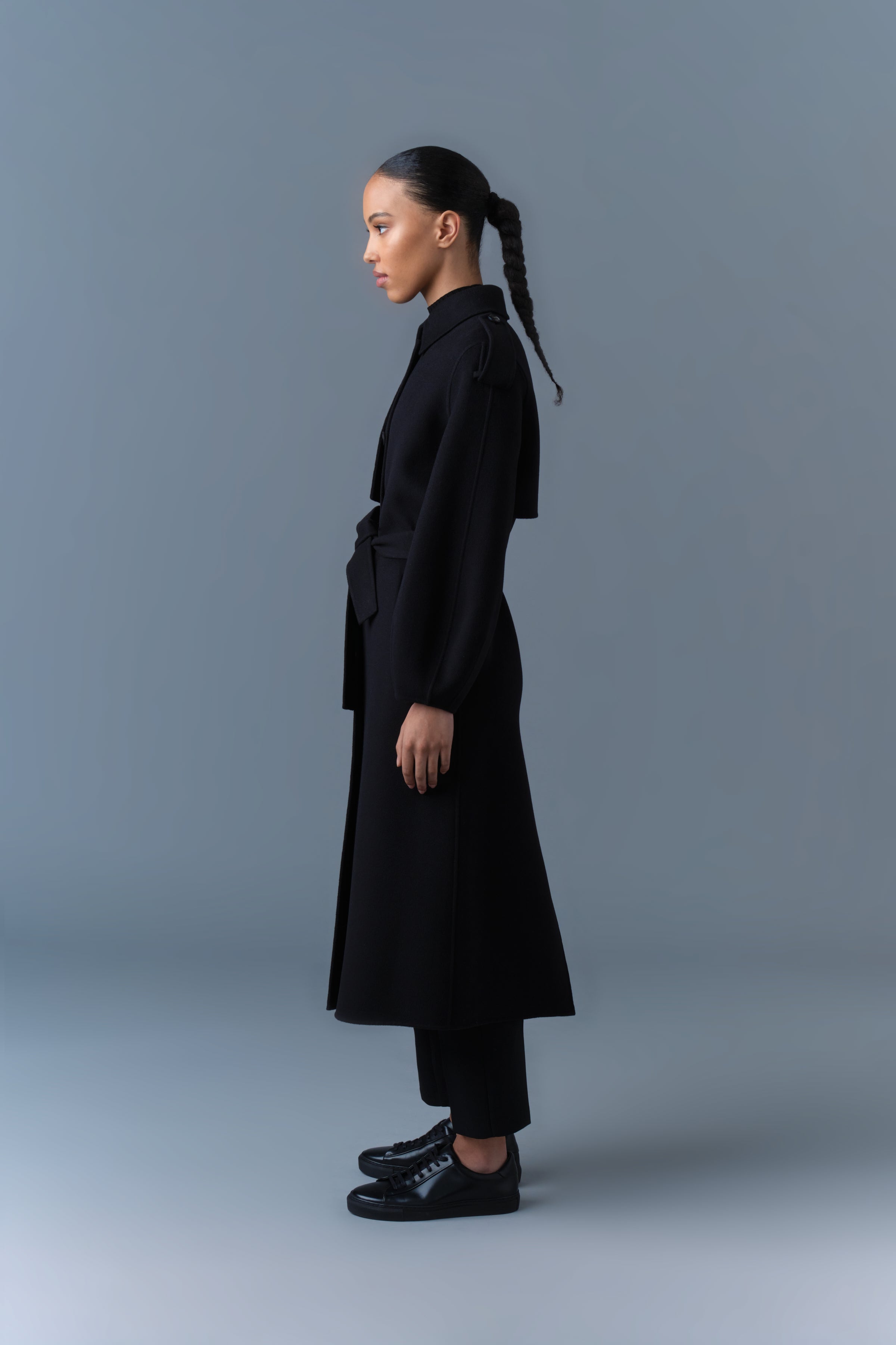 CEYLA Double-Face wool coat with sash belt | Mackage® UK