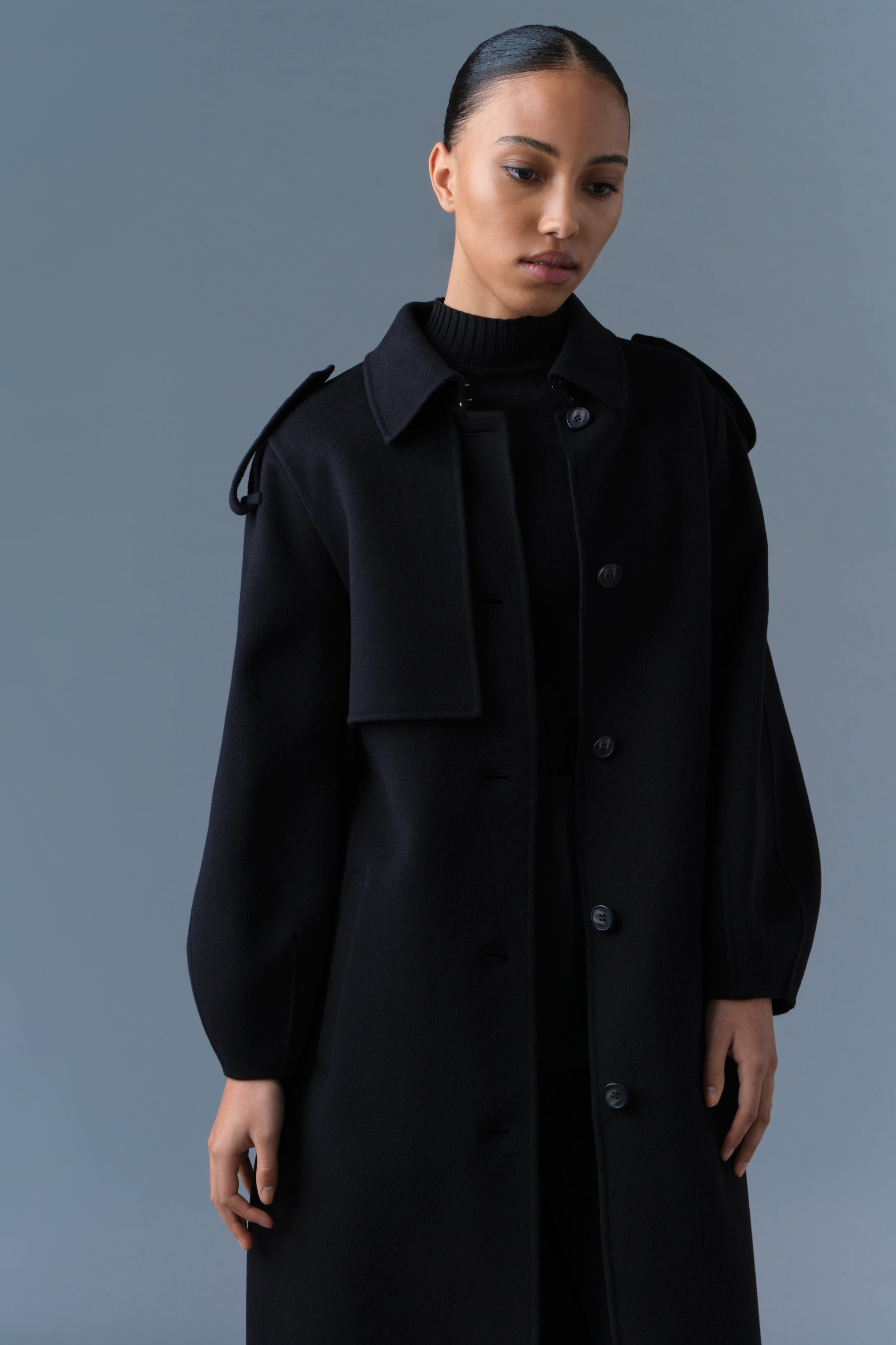 CEYLA Double-Face wool coat with sash belt | Mackage® UK