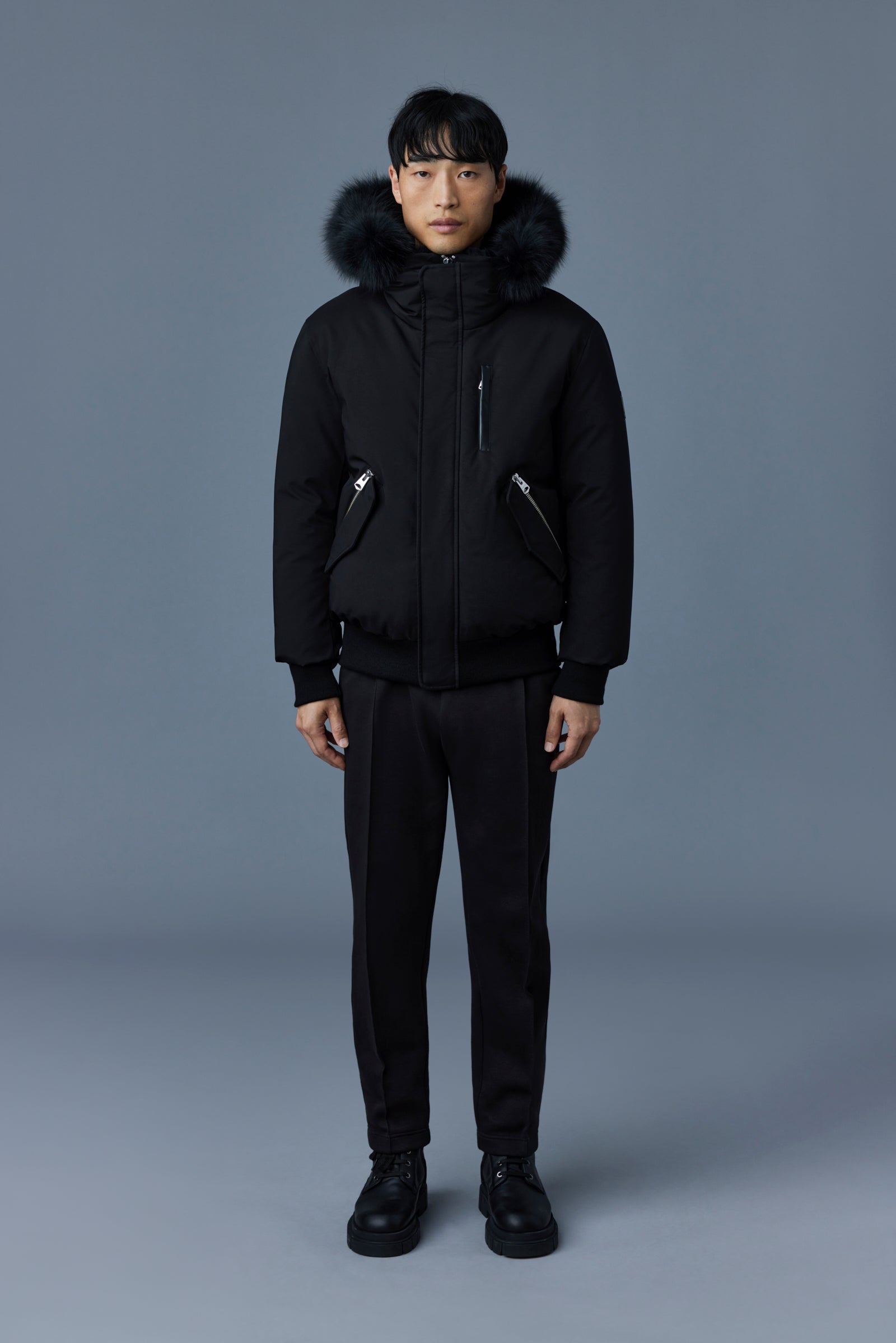 DIXON-BX 2-in-1 Down bomber with blue fur for Men | Mackage® UK