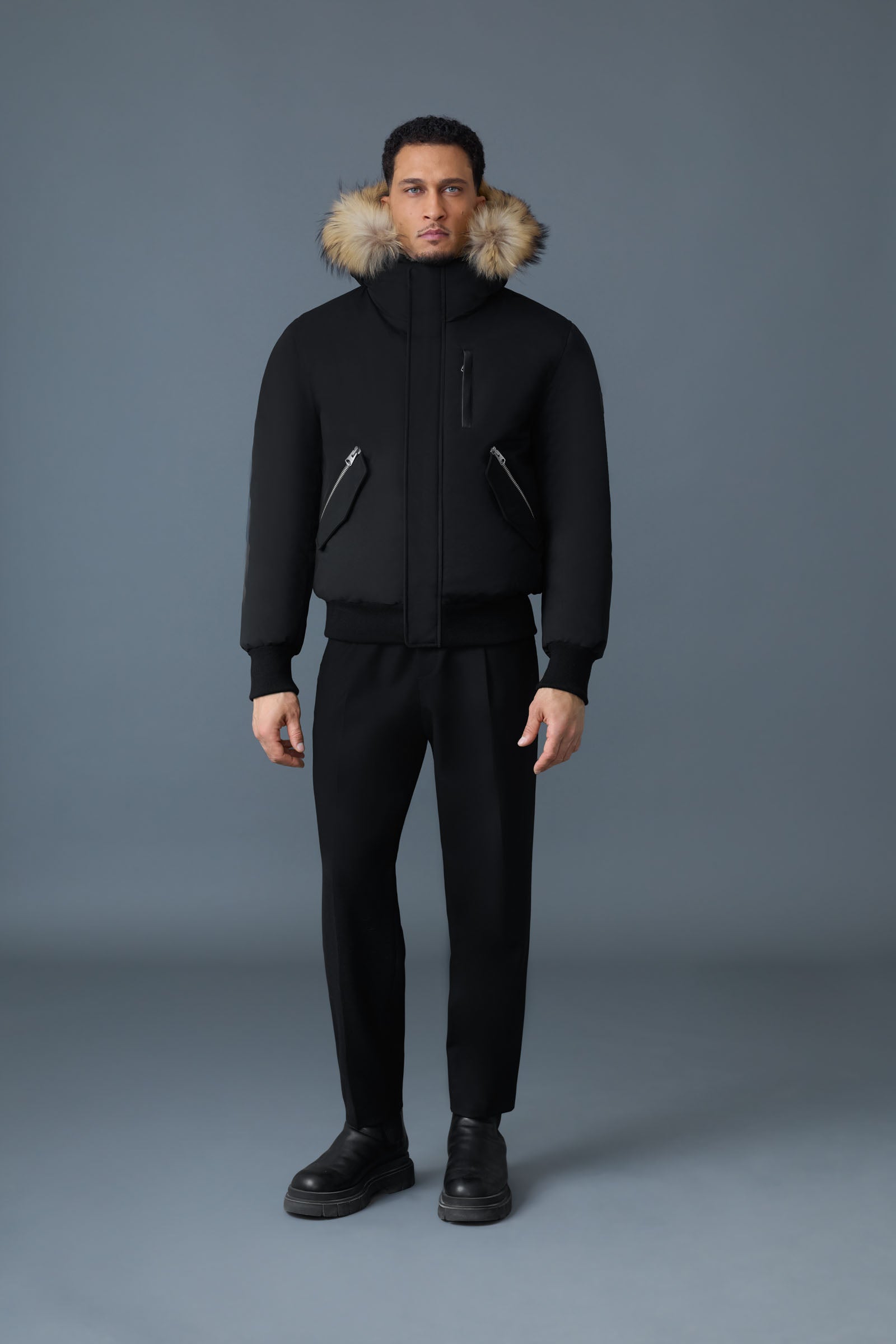 【新品未使用】DEFORM DOCKING NYLON JACKET ブルー M Ameri（アメリ） ブルゾン ジャンバー DEFORM DOCKING NYLON JACKET