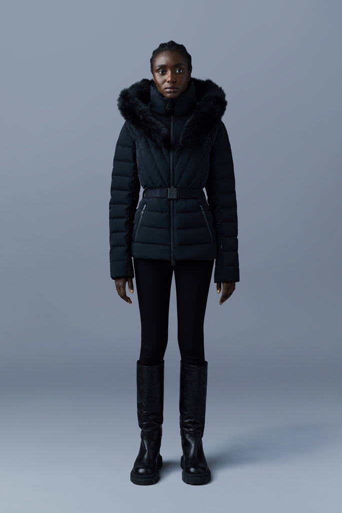 Fur hood ski clearance jacket
