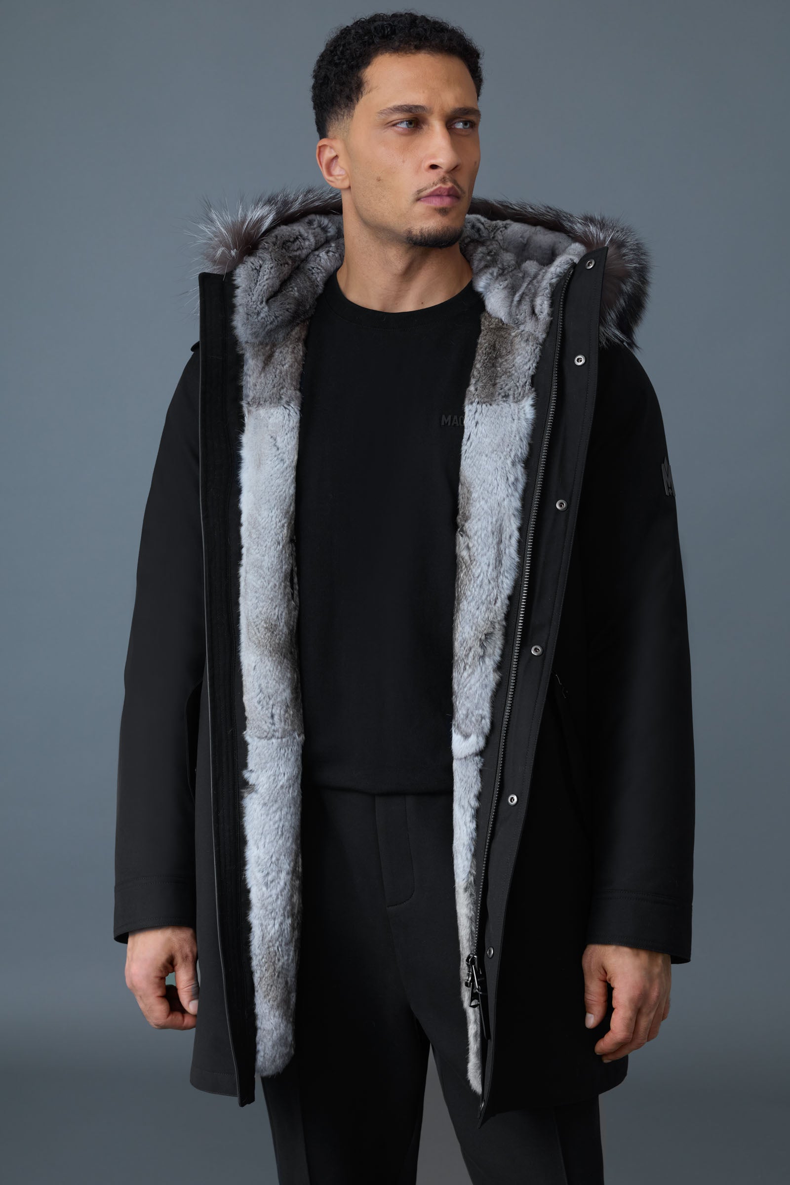 MORITZ-X Fur-lined twill parka - removable fur for Men | Mackage® UK